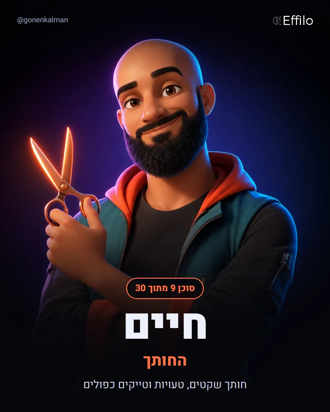 חיים, העורך: עריכה אוטומטית: בלי שקטים ובלי טעויות